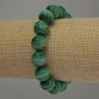 Malachite Bracelet, natural stone, smooth beads 12mm diameter, stretch 18cm