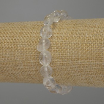Bracelet Mountain Crystal Faceted, 10-12x10mm, diameter, 18 cm length stretch