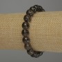 Bracelet Smoky Topaz Faceted Bead, 9.5 mm diameter, stretch, 18 cm