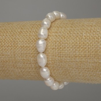 Bracelet with Freshwater Pearls, diameter 10-11x8mm, length 18cm (stretch)