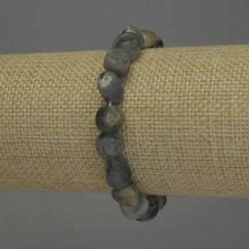 Bracelet Labradorite faceted beads, diameter 9-12×9mm±, length 18cm stretch