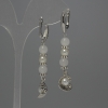 Earrings White Quartz Bead, 6mm diameter ± Pearl Bead (per piece) 6mm±, length 56mm±