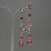Turmaline Faceted Cube Earrings, 5mm± cube diameter, crystal in setting 12mm±, length 85mm±