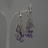 Grapes of Amethyst Bead Earrings 6 mm±, length 55 mm±