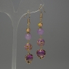 Earrings 'Lavender Amethyst' Bead, diameter 8mm±, Cloisonné 10mm±, crystal in setting 12mm±, length 65mm±