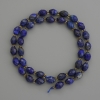 Natural Lapis Lazuli Beads Faceted Grain Beads 8x6 mm ± with small seed beads 3 mm ±, length 39 cm ±