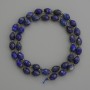 Natural Lapis Lazuli Beads Faceted Grain Beads 8x6 mm ± with small seed beads 3 mm ±, length 39 cm ±