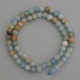 Blue Calcite Beads smooth ball 6.5mm+- on thread, length 39cm+