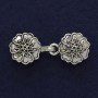 Brooch clip for cardigan silver metal, diameter 21mm +-, length 52mm+