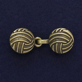 Brooch clip for cardigan bronze color, diameter 20mm +-, length 52mm+