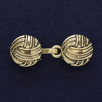 Brooch clamp for cardigan gold-toned metal, diameter 20mm +-, length 52mm+-