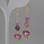 Earrings Turquoise? Wait: turmalin—turmaline gemstone earrings 8mm+- 6mm+-heart 12mm+-, length 56mm+-