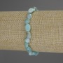 Larimar Bead Stretch Bracelet, faceted 8×6mm, 18cm long