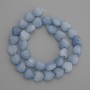 Aquamarine Heart Beads, 12x12mm diameter, approx. 38in length on thread