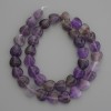 Natural stone Amethyst beads heart shape, 10x10mm diameter, on thread, length 37cm+