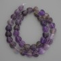 Natural stone Amethyst beads heart shape, 10x10mm diameter, on thread, length 37cm+