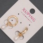 Xuping Earrings with Mallorca Pearl Inlay, 5x7mm+-, 22mm+- length, 18K Gold Plating