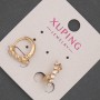 Xuping Earrings Hoop Earrings with White Crystals, 18K Gold Plating, 5mm thick ±, 12mm diameter ±