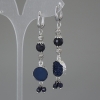 Earrings Aventurine Night of Cairo Faceted bead 8mm+- Acrylic druzy 13mm+-, length 68mm+-