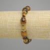 Tiger’s Eye Bracelet Bead Bar, 14×10mm+, faceted coin, 8mm with metal accents, length 18cm+ stretchy