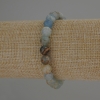 Calcite Bracelet, blue, smooth beads, diameter 8mm ±, length 18cm ±, stretch