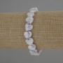 Howlite Bracelet with Heart-shaped natural stone, 10x10mm diameter, length 18cm, stretch