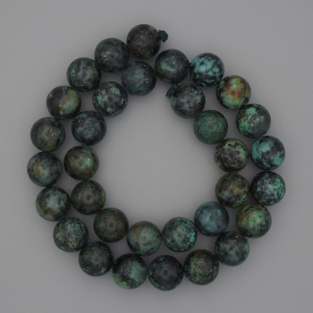 African Turquoise Beads 12mm Smooth Round On String 39 cm +