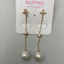 Xuping Pearl Earrings, 8mm diameter, 45mm length, 18K Gold Plating