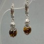 Amber Bead Earrings, ball shape, 8mm± diameter, 35mm± length