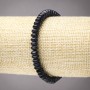 Elastic Bead Bracelet in Blue Aventurine "Night of Cairo" Smooth Rondel, 6x3 mm diameter+