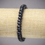 Elastic Bracelet Aventurine Blue Sand Night of Cairo (pressed) smooth rondel, diameter 8×5mm, length 18cm