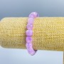 Kunzite Bracelet, natural gemstone, faceted cube, 9×9 mm, approx. 18 cm length (stretch)