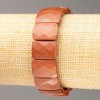 Elastic bracelet with natural Aventurine Golden Sand faceted rectangular link 16.5×11.5 mm ±, length 8 in (20 cm)