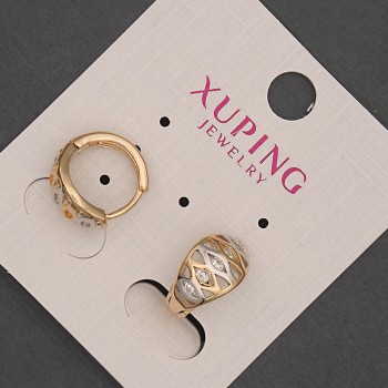 Earrings Xuping Gold Plating 18K and Rhodium 8x14mm