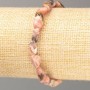 Bracelet natural rhodonite, tumbled, diameter 10x8-10mm(±)mm, length 18cm
