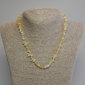 Citrine Bead Necklace, pea-size, 7x4mm, length 45cm ± with clasp