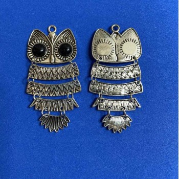 Fittings Pendant Owl 86x39mm+- silver metal