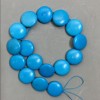 Turquoise Beads, pressed coins, 24mm diameter, length 39cm ±