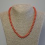Artificial Coral Bead Rondelle Necklace 7x5mm+, length 50cm+-, with clasp