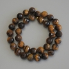 Tiger’s Eye Beads Faceted Round Beads, 10 mm diameter, 37 cm length on thread