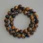 Tiger’s Eye Beads Faceted Round Beads, 10 mm diameter, 37 cm length on thread