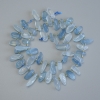 Aquamarine Seed Beads Tumbled Butterfly, diameter 13x6mm ± with 3mm+ seed beads, thread length 41cm ±