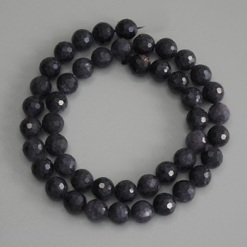 Iolite Beads, Faceted Round 8mm on Threaded Neckline, 37cm+ length