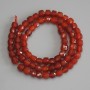 Carnelian Beads faceted cube 5x5mm+- on thread, length 37cm+