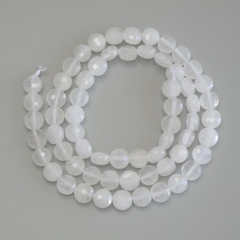 Beads Mountain Crystal Faceted Coin 6mm Ø, 39cm+/- on a thread