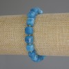 Faceted Apatite Bead Bracelet, cube shape, diameter 8.5x8.5 mm ± with 3 mm seed beads ±, length 18 cm (stretch)
