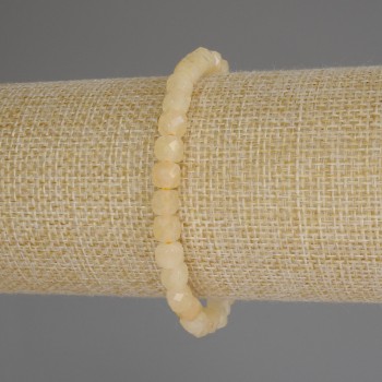 Bracelet Citrine Beveled Cube, diameter 5x5mm, length 18cm (stretch)