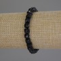 Bracelet black tourmaline faceted cube, diameter 6.5mm ±, length 18cm ±, stretch