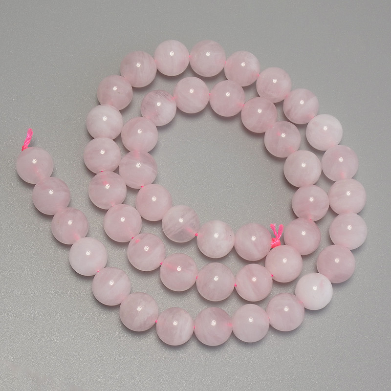 Madagascar Pink Rose Quartz Beads, Smooth Round Bead 8.5mm, Length 39cm ±