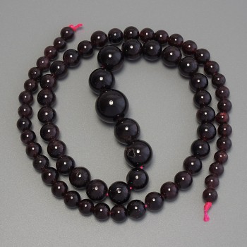 Garnet Beads Blanks for Enlargement Smooth Sphere, diameter 5-11.5 mm, length 41 cm +/-